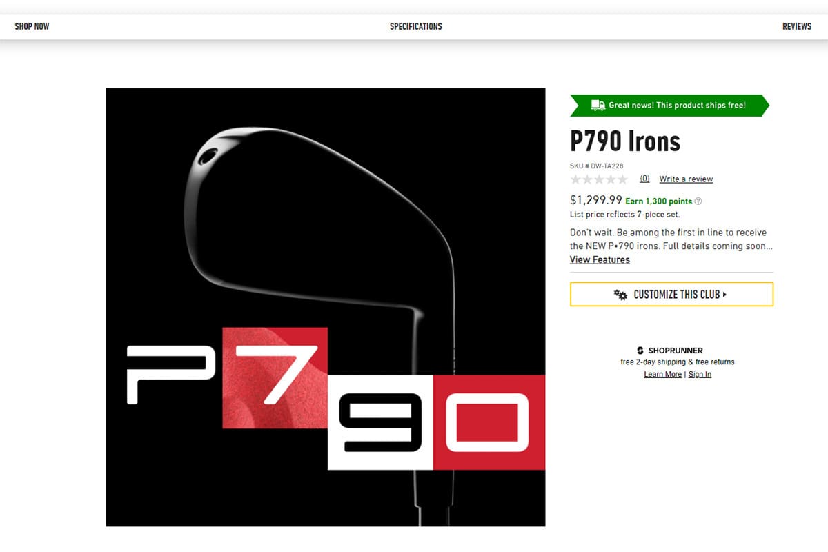 テーラーメイド「上級者向け飛び系アイアン」の新モデル「P790